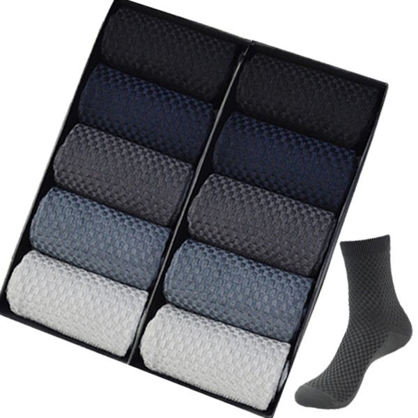 Men's Textured Style Socks 10 Pairs Set