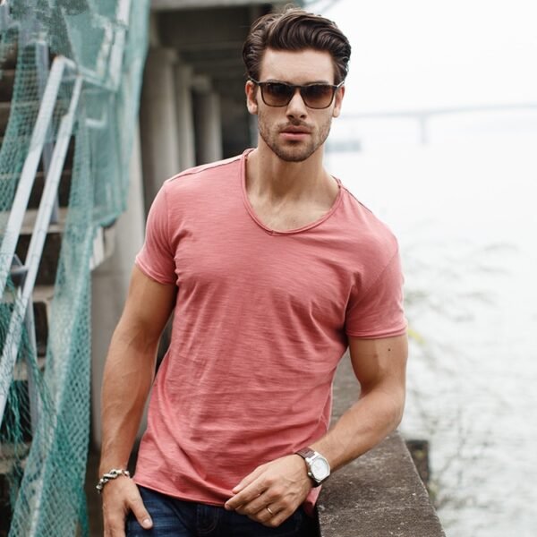 Men's Cotton V-Neck T-Shirt - Image 2